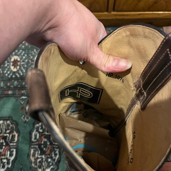 Horse Power Chocolate Nile Croc Print with Bone Mad Dog Top all leather - Picture 7 of 11